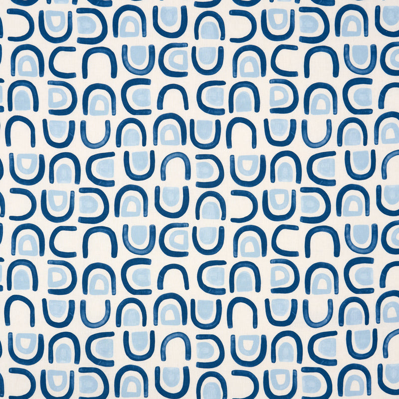Schumacher THRESHOLD PRINTED LINEN LAPIS Fabric | Atlanta Fabrics