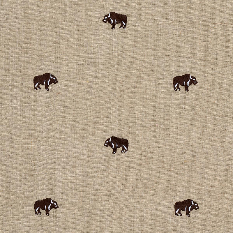 SCHUMACHER Buffalo Embroidered Linen NATURAL FABRIC | Atlanta Fabrics