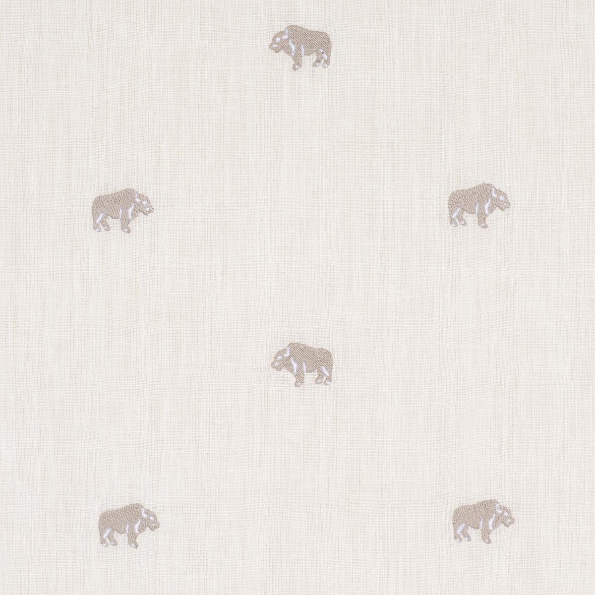 SCHUMACHER Buffalo Embroidered Linen IVORY FABRIC | Atlanta Fabrics