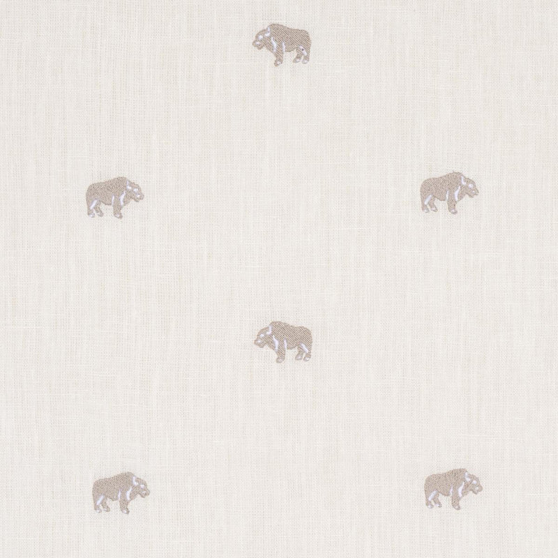 SCHUMACHER Buffalo Embroidered Linen IVORY FABRIC | Atlanta Fabrics