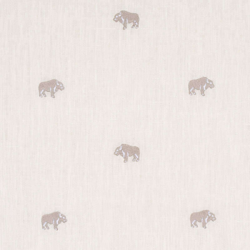 Schumacher Buffalo Embroidered Linen IVORY Fabric | Atlanta Fabrics