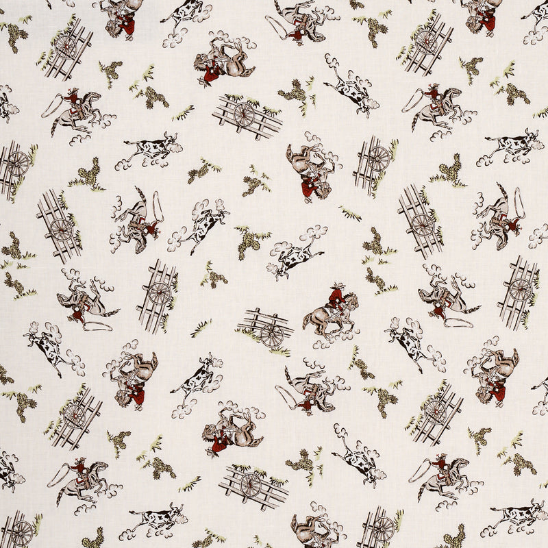 Schumacher WILD WEST PERFORMANCE LINEN CREAM  | Atlanta Fabrics