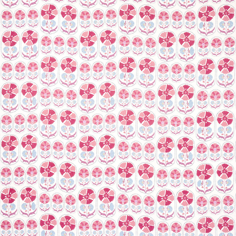 Schumacher ANJUNA FLORAL LINEN PRINT MULBERRY  | Atlanta Fabrics