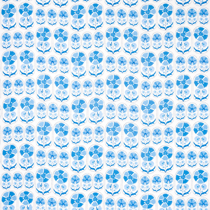 Schumacher ANJUNA FLORAL LINEN PRINT PORCELAIN  | Atlanta Fabrics