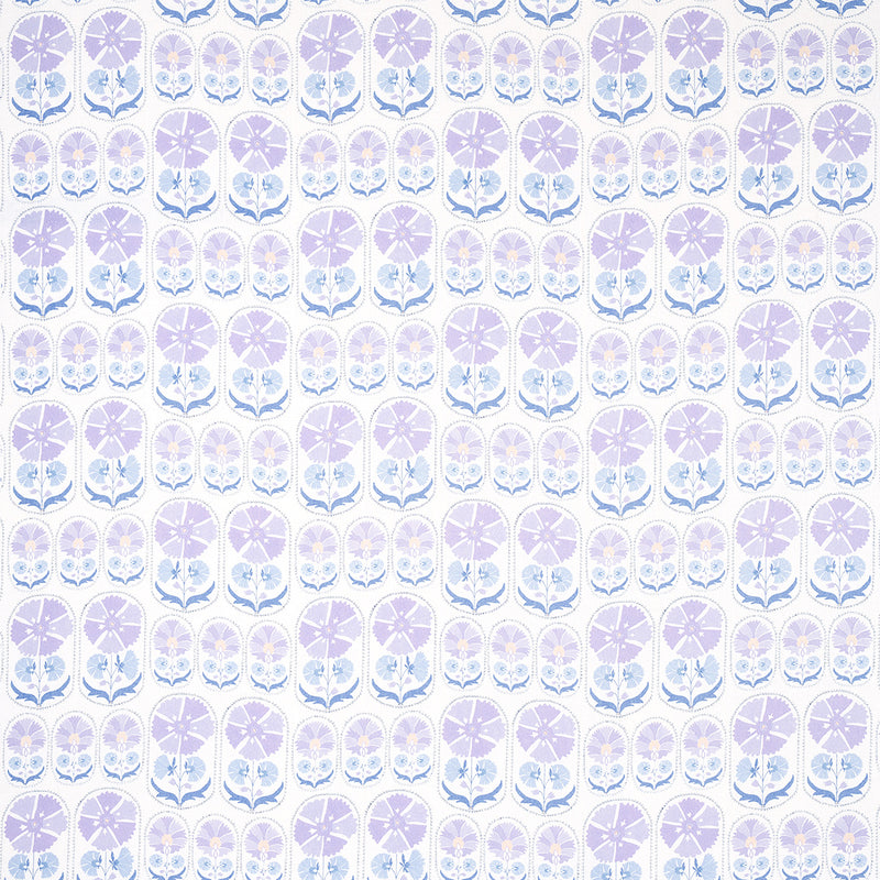 Schumacher ANJUNA FLORAL LINEN PRINT LILAC  | Atlanta Fabrics