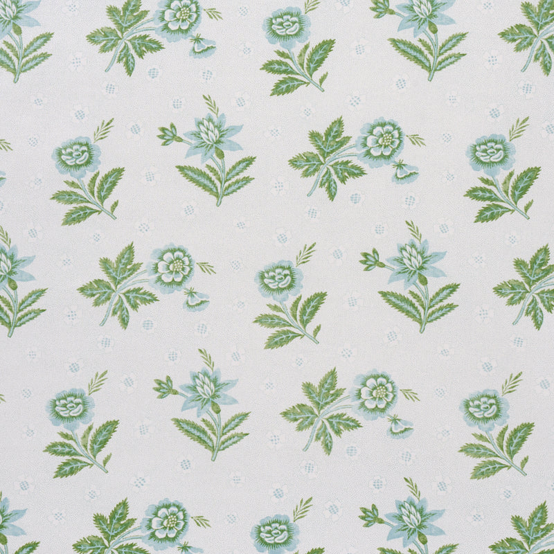 Schumacher COLLINE LEAF & AQUA Fabric | Atlanta Fabrics