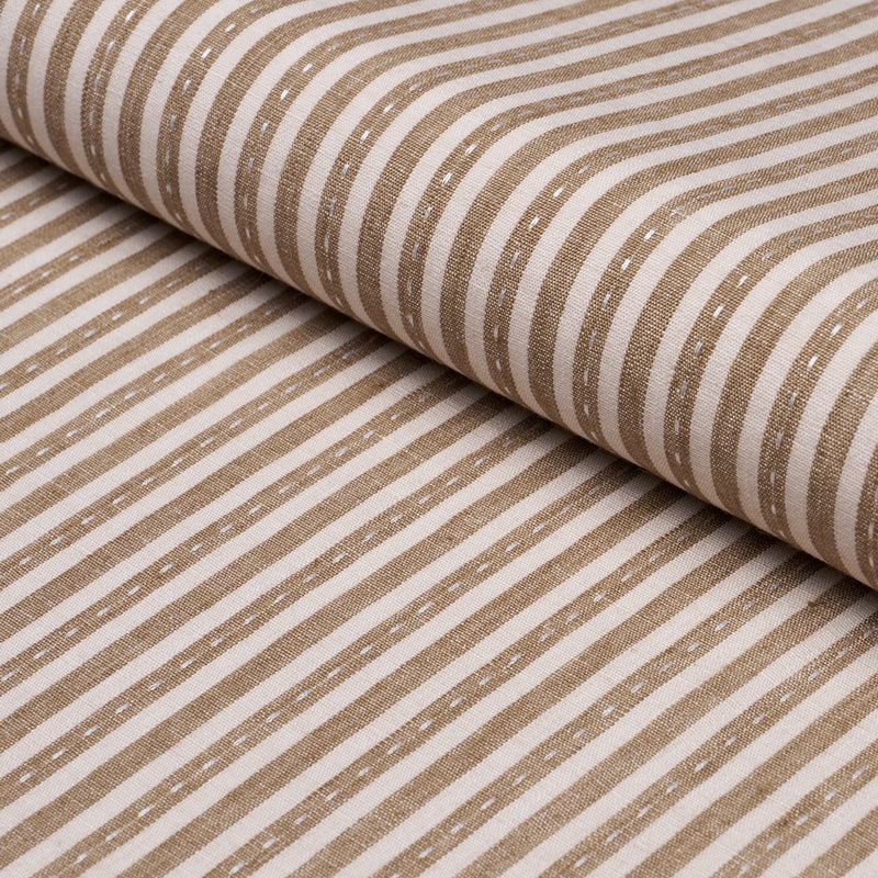 Schumacher MATHIS TICKING STRIPE FLAX Fabric | Atlanta Fabrics