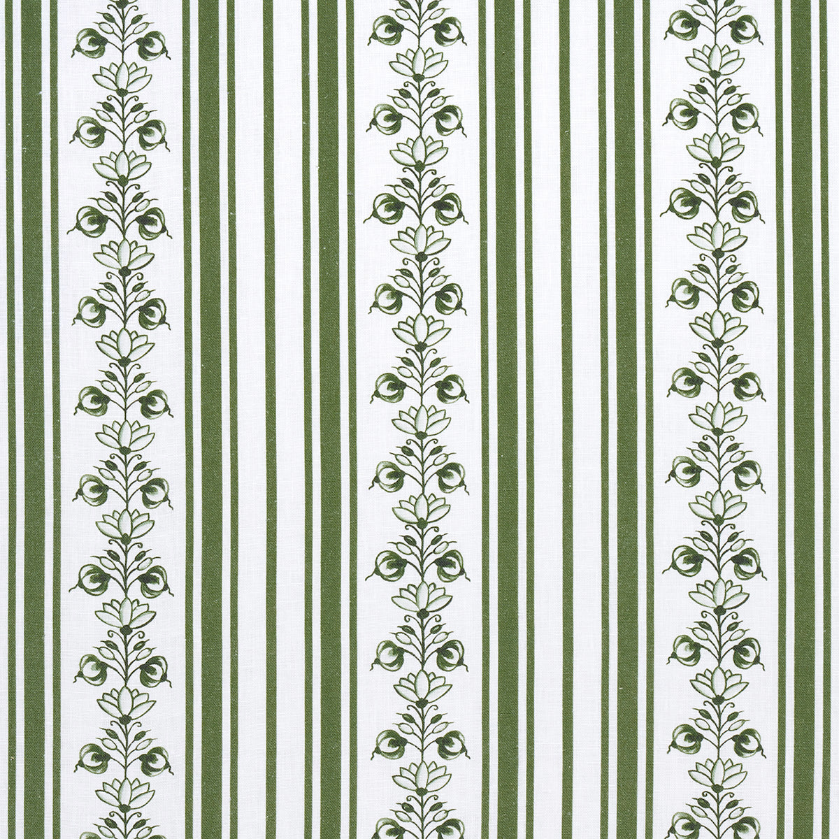 Schumacher DELFT STRIPE GREEN Fabric | Atlanta Fabrics