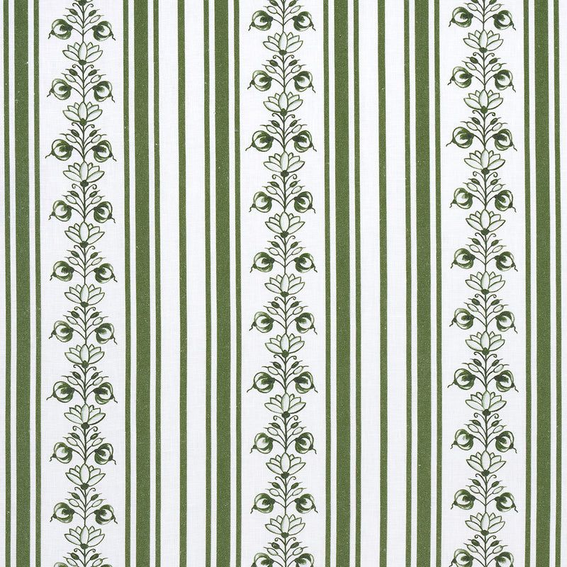 Schumacher DELFT STRIPE GREEN Fabric | Atlanta Fabrics