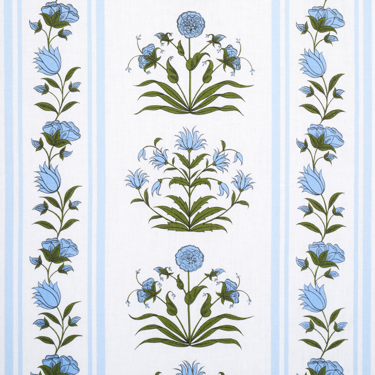 Schumacher ROYAL POPPY STRIPE SKY Fabric | Atlanta Fabrics