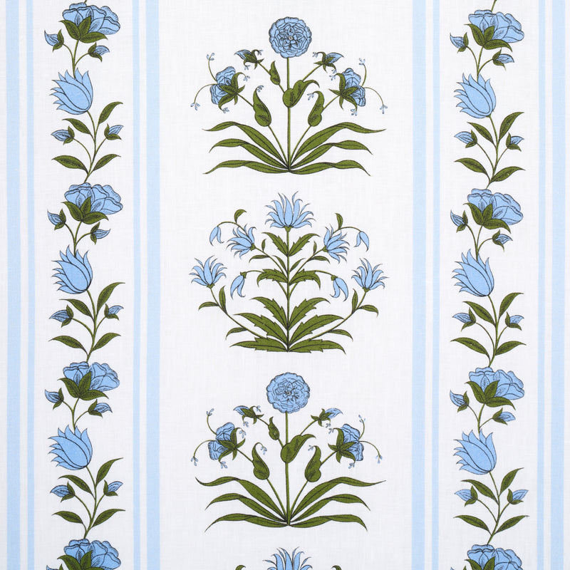 Schumacher ROYAL POPPY STRIPE SKY Fabric | Atlanta Fabrics