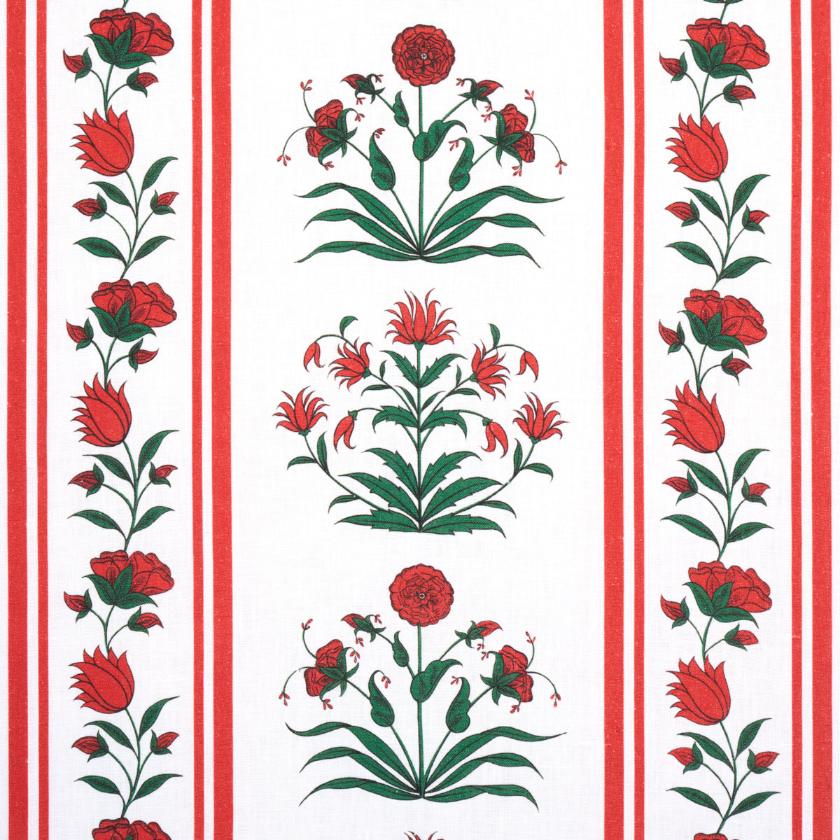Schumacher ROYAL POPPY STRIPE RED Fabric | Atlanta Fabrics