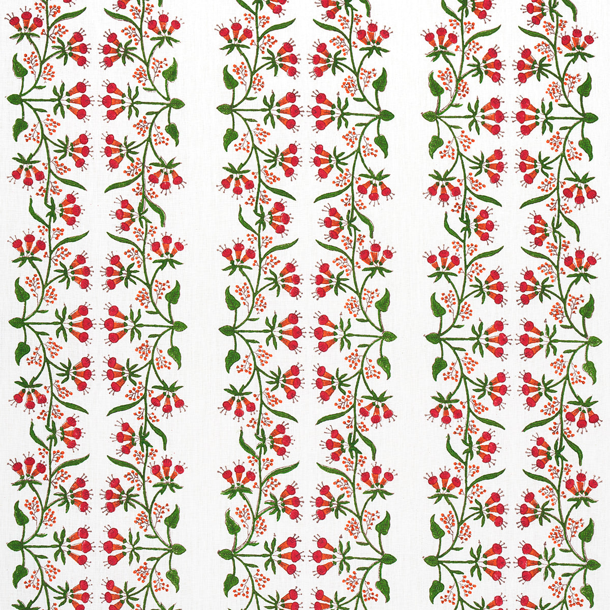 Schumacher HIMALAYA HAND BLOCK PRINT PINK Fabric | Atlanta Fabrics
