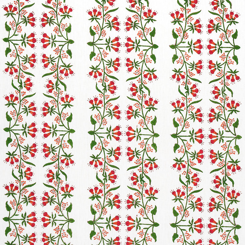Schumacher HIMALAYA HAND BLOCK PRINT PINK Fabric | Atlanta Fabrics
