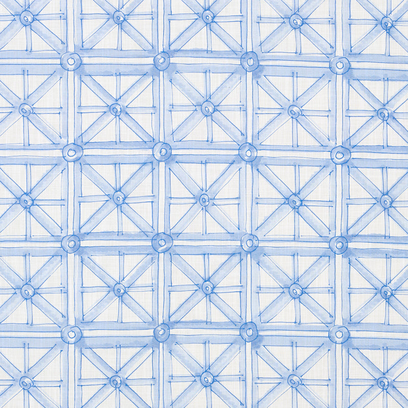 Schumacher PORTAIL FRANCAIS INDOOR/OUTDOOR SKY Fabric | Atlanta Fabrics
