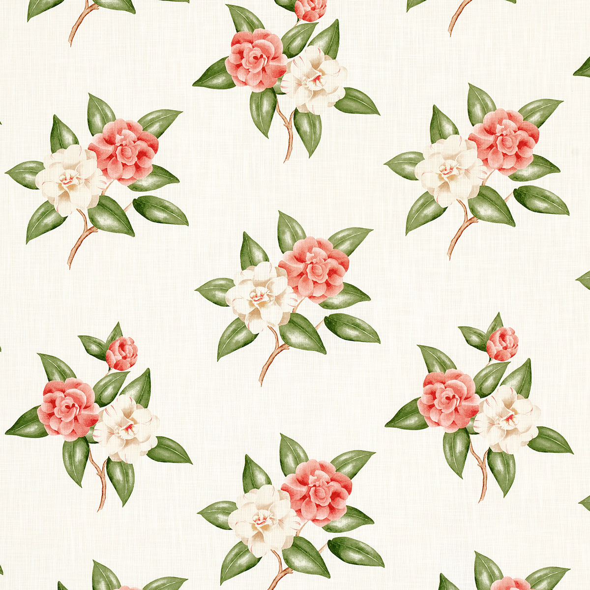 Schumacher CASABLANCA FLORAL INDOOR/OUTDOOR CORAL Fabric | Atlanta Fabrics