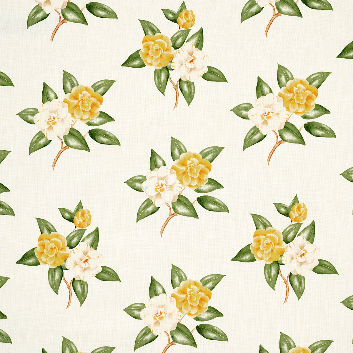 Schumacher CASABLANCA FLORAL INDOOR/OUTDOOR PALE YELLOW Fabric | Atlanta Fabrics