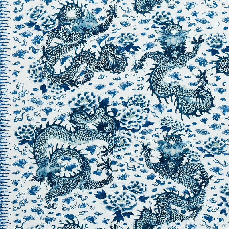 Schumacher EMPRESS DRAGON DELFT  | Atlanta Fabrics