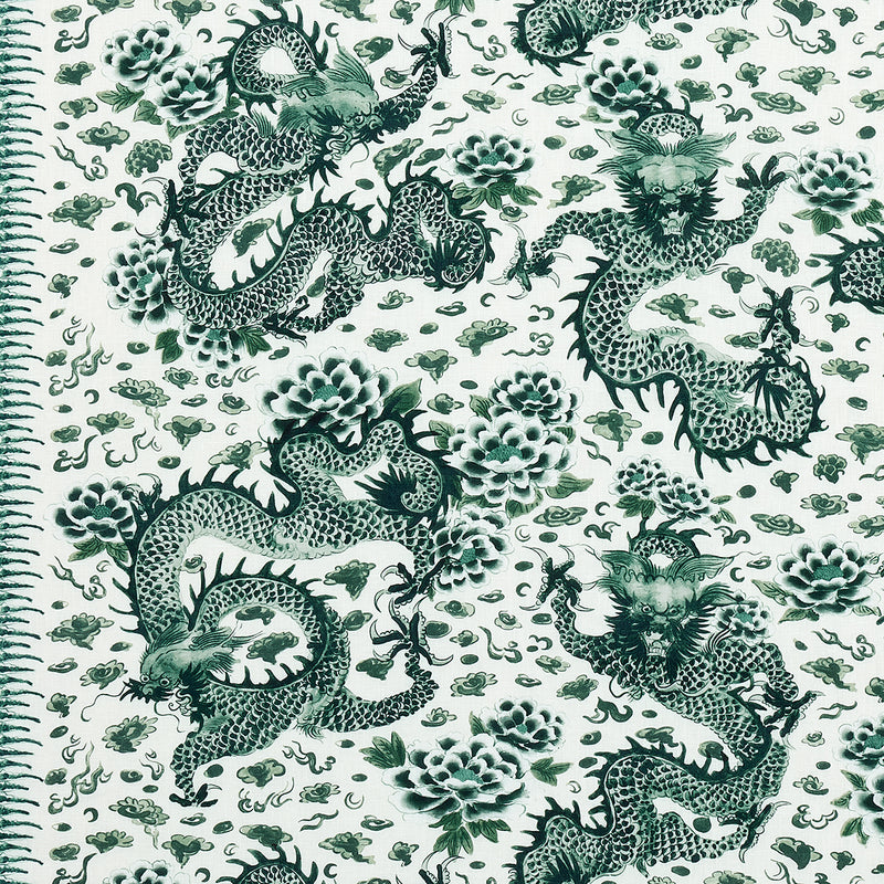 Schumacher EMPRESS DRAGON EMERALD  | Atlanta Fabrics