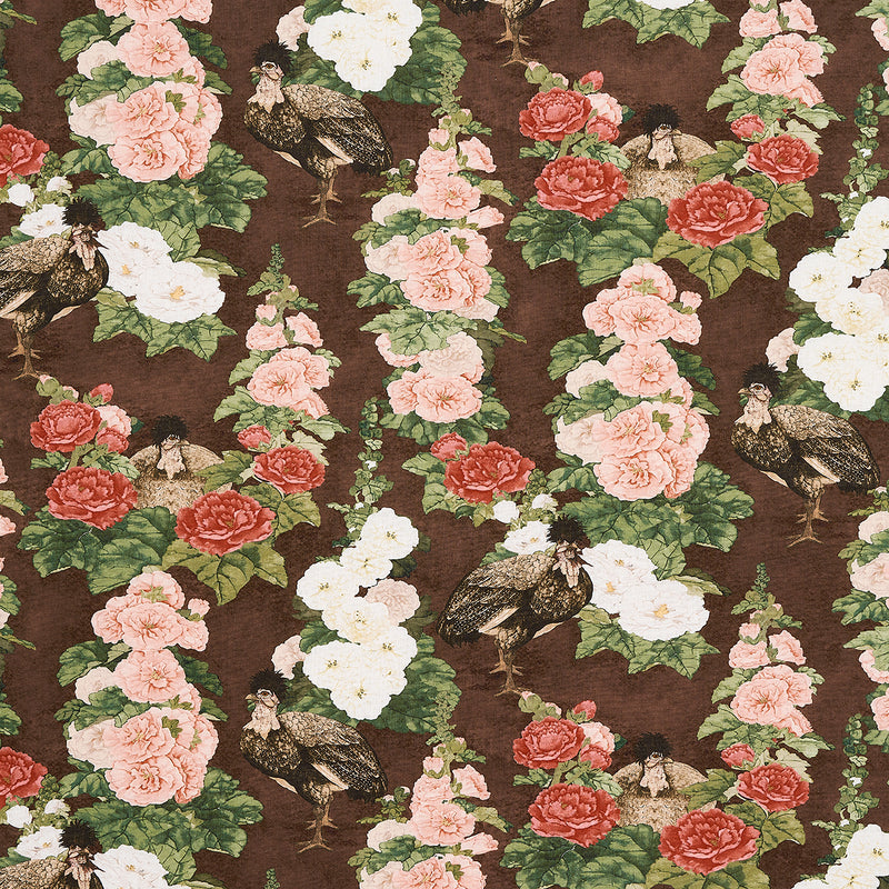 Schumacher LADY HOLLYHOCK BROWN  | Atlanta Fabrics