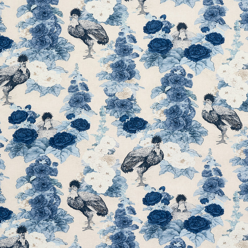 Schumacher LADY HOLLYHOCK DELFT  | Atlanta Fabrics