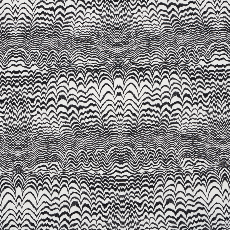 Schumacher INK WAVE PRINT INDOOR/OUTDOOR BLACK  | Atlanta Fabrics