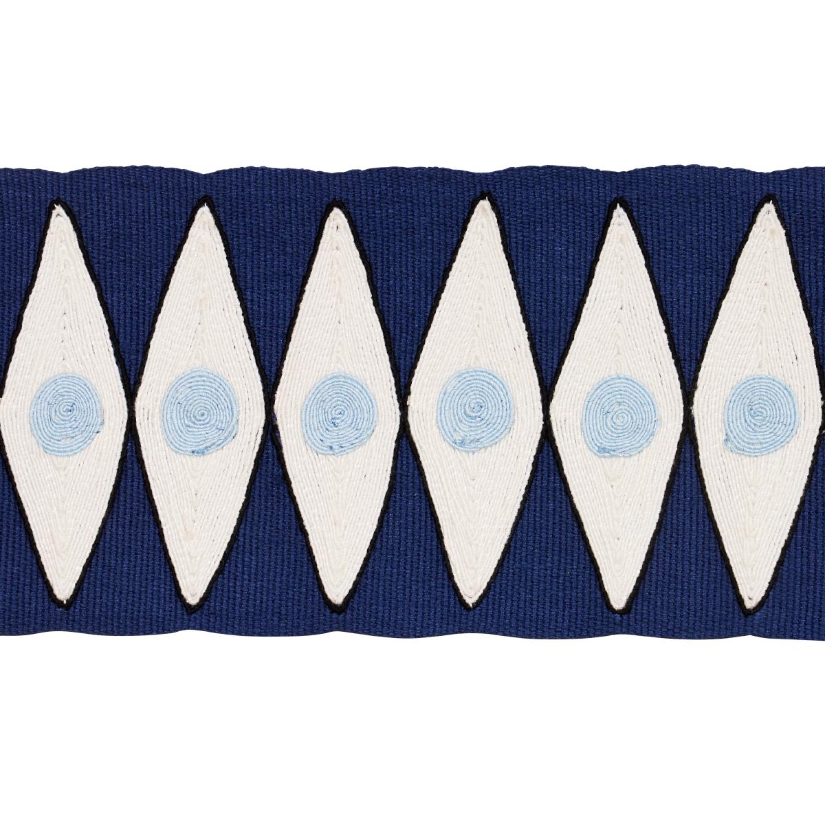 SCHUMACHER BACKGAMMON TAPE NAVY AND SKY TRIM | Atlanta Fabrics