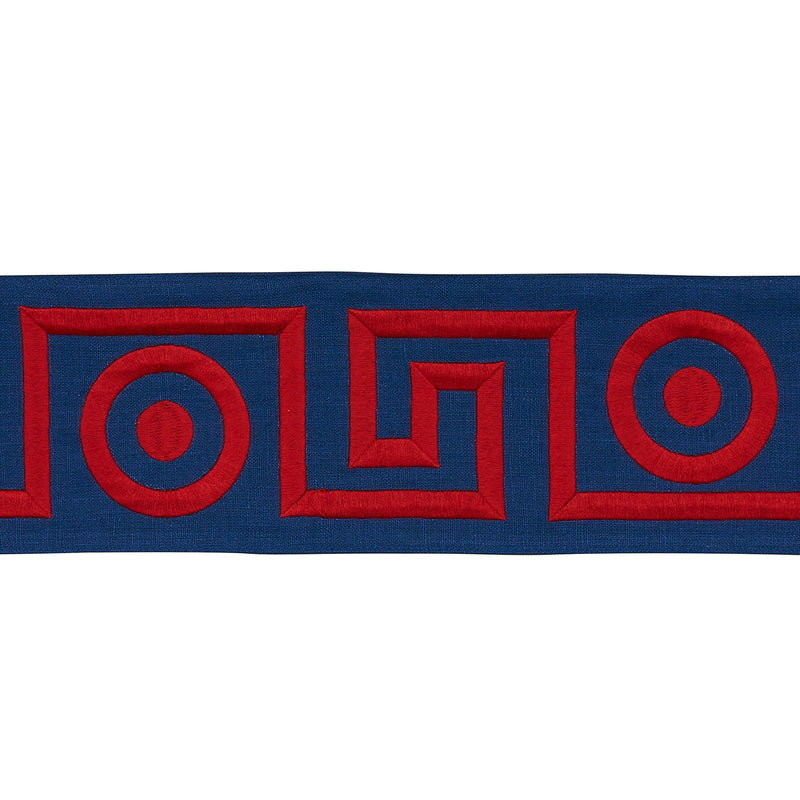 Schumacher PLATO TAPE NAVY AND RED Trim | Atlanta Fabrics
