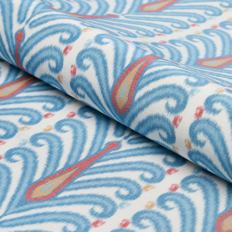 SCHUMACHER AUGUSTINE IKAT PEACOCK FABRIC | Atlanta Fabrics