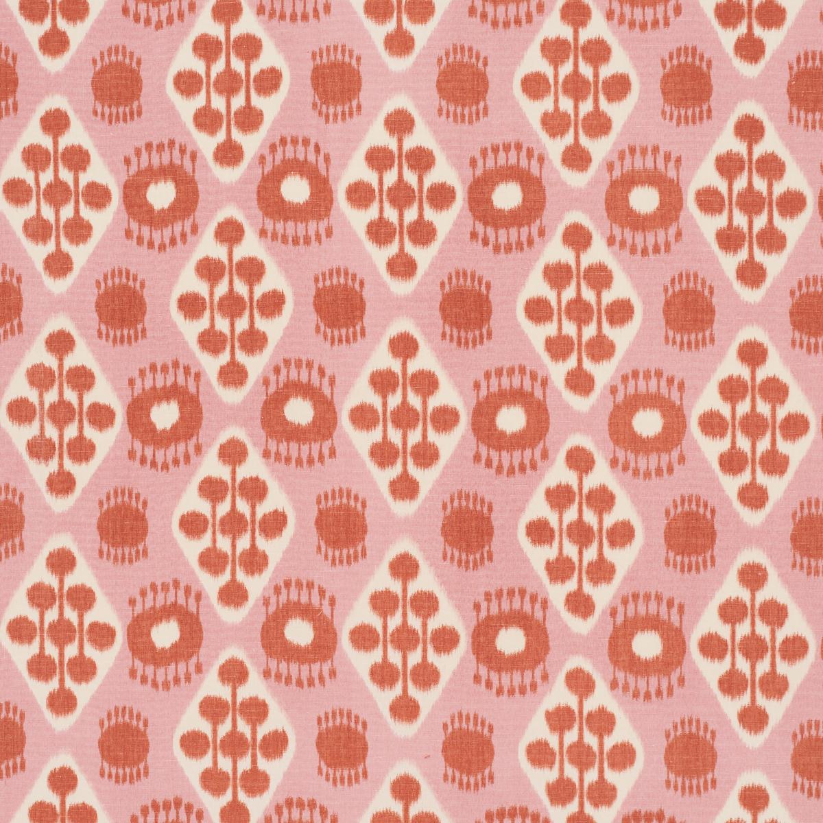 SCHUMACHER HAMILTON IKAT PINK AND TANGERINE FABRIC | Atlanta Fabrics