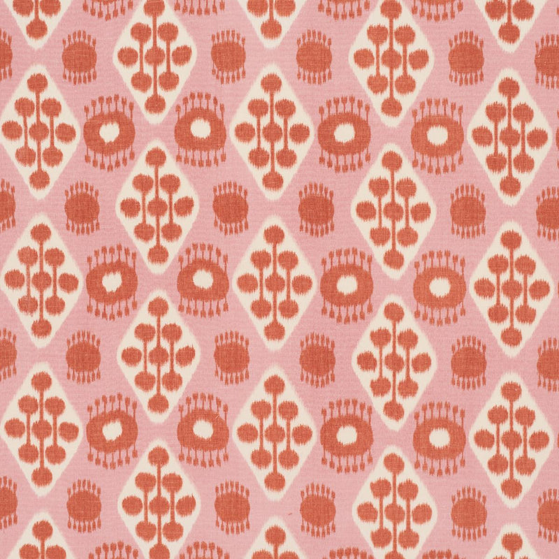 SCHUMACHER HAMILTON IKAT PINK AND TANGERINE FABRIC | Atlanta Fabrics