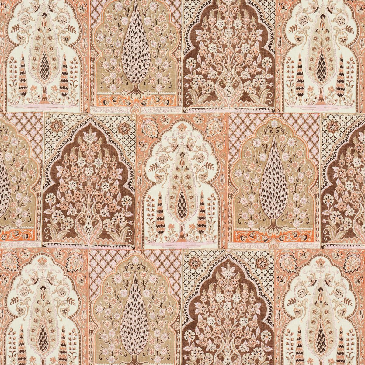 SCHUMACHER BARRA PALACE BROWN & SPICE FABRIC | Atlanta Fabrics