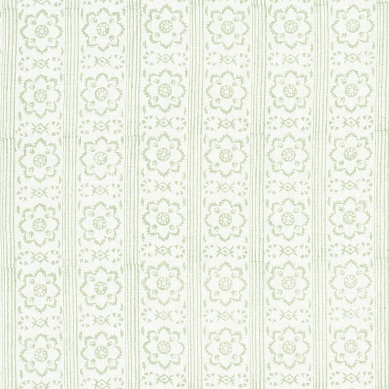 Schumacher SUNDA HAND BLOCKED PRINT SAGE Fabric | Atlanta Fabrics