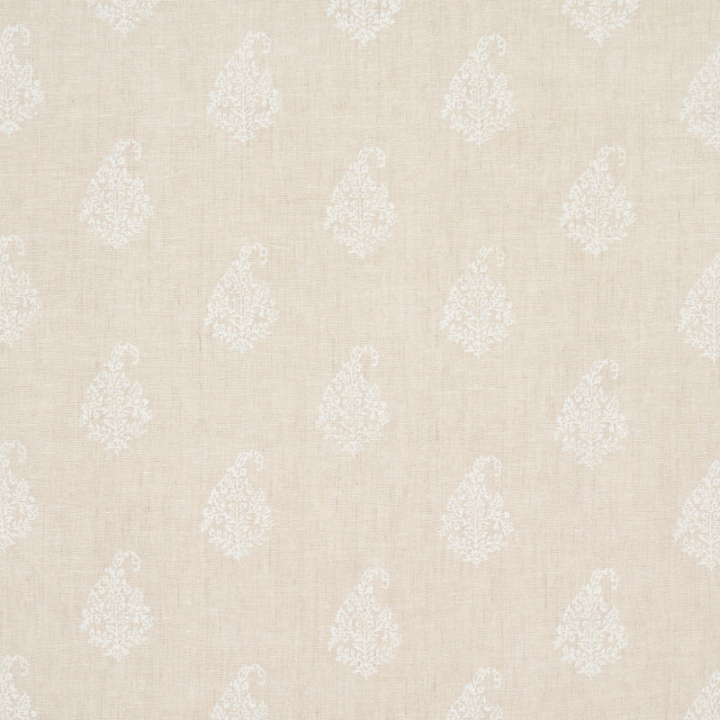 Schumacher KERALA PAISLEY WHITE ON NEUTRAL Fabric | Atlanta Fabrics