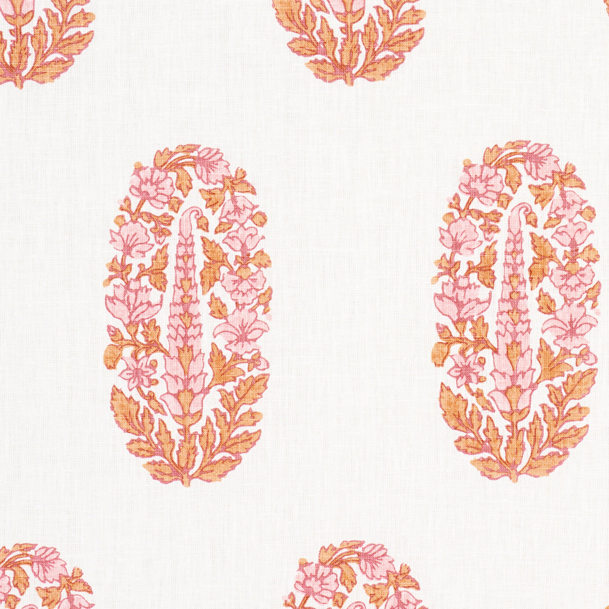 Schumacher ASKANDRA FLOWER TANGERINE Fabric | Atlanta Fabrics