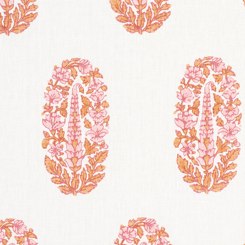 Schumacher ASKANDRA FLOWER TANGERINE Fabric | Atlanta Fabrics
