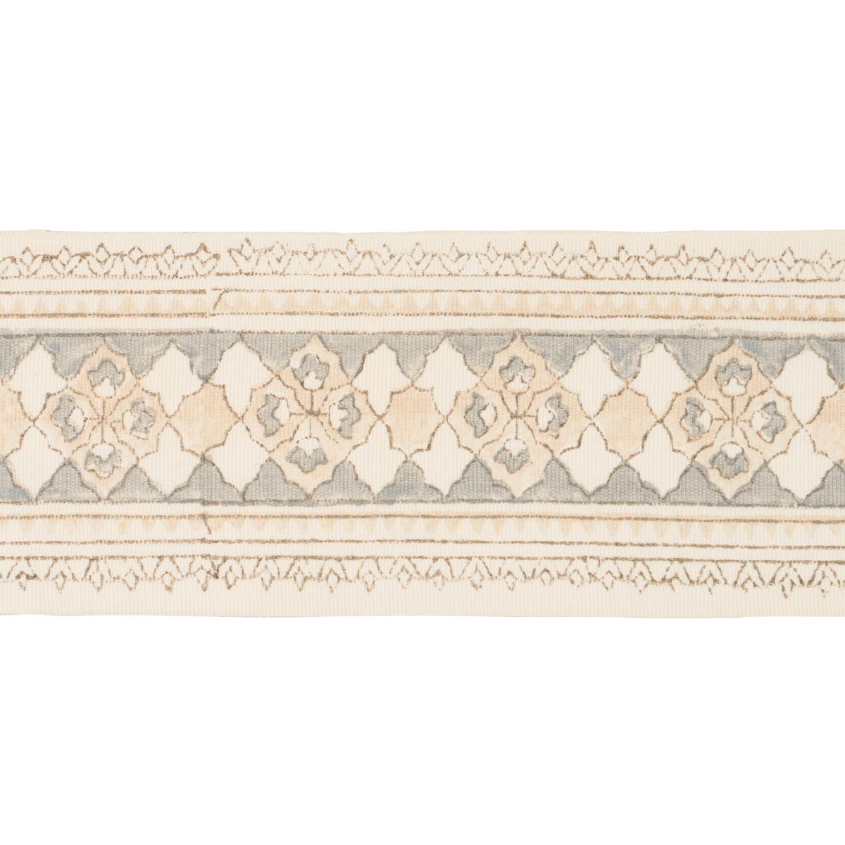 AMIRA HAND BLOCK PRINTED TAPE SAND & GREY