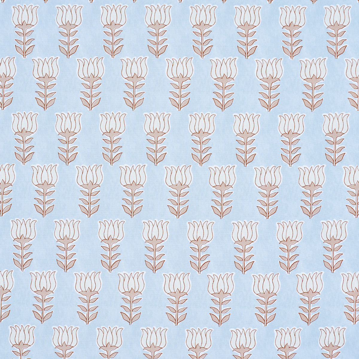 Schumacher MIA TULIP SKY & SAND Fabric | Atlanta Fabrics