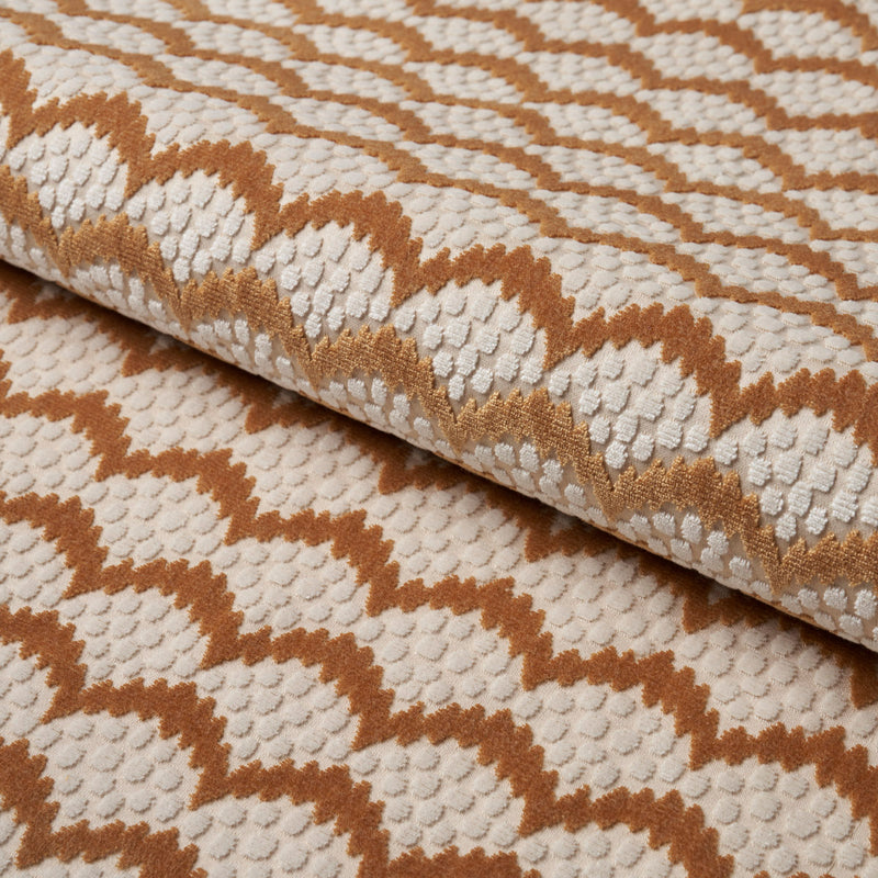 Schumacher POLLEN CUT VELVET OCHRE Fabric | Atlanta Fabrics