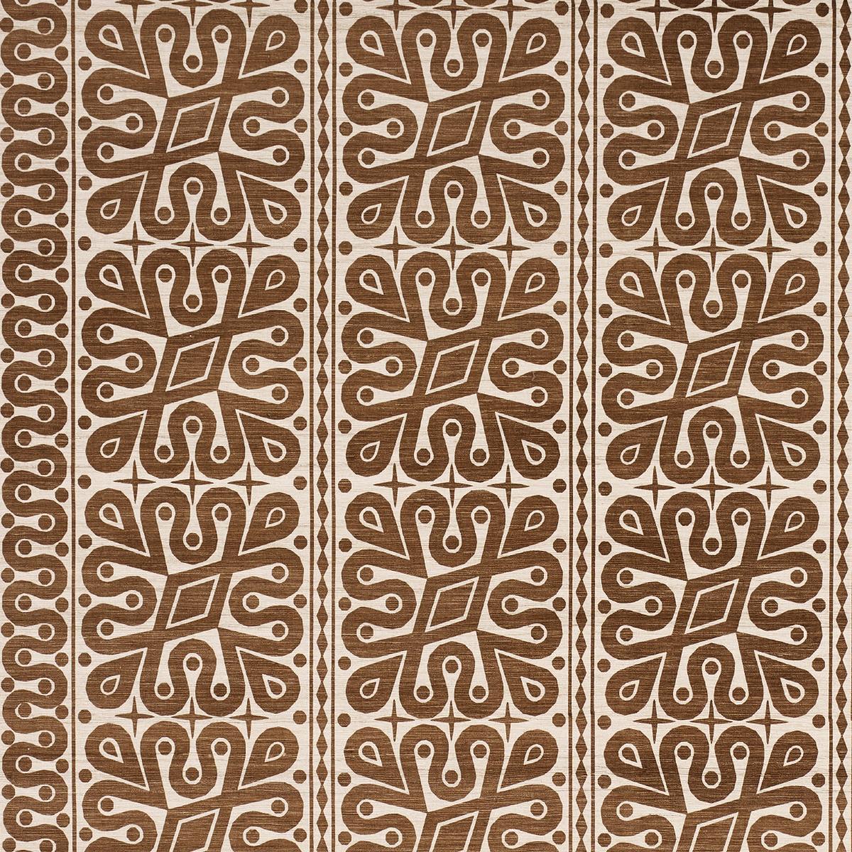 SCHUMACHER BORNEO SILK BROWN FABRIC | Atlanta Fabrics