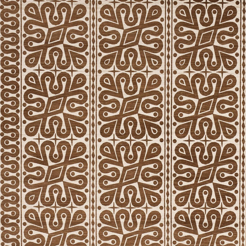 SCHUMACHER BORNEO SILK BROWN FABRIC | Atlanta Fabrics