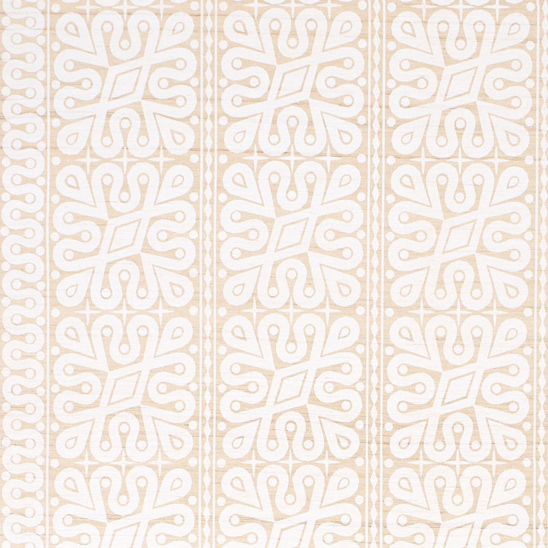 SCHUMACHER BORNEO SILK WHITE FABRIC | Atlanta Fabrics