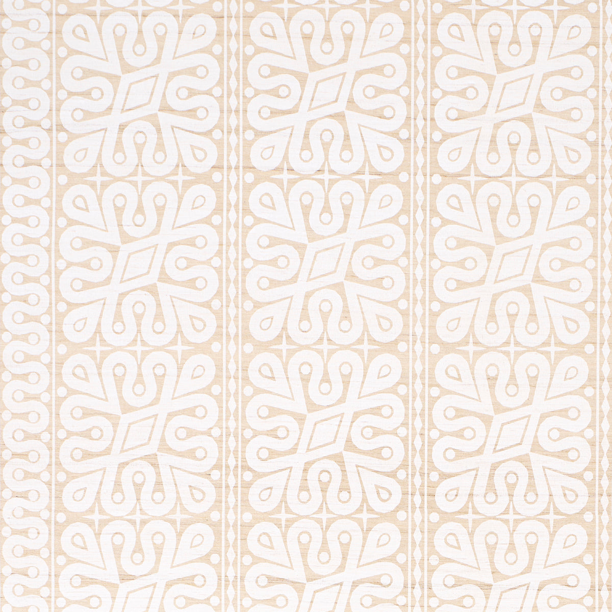 Schumacher BORNEO SILK WHITE Fabric | Atlanta Fabrics