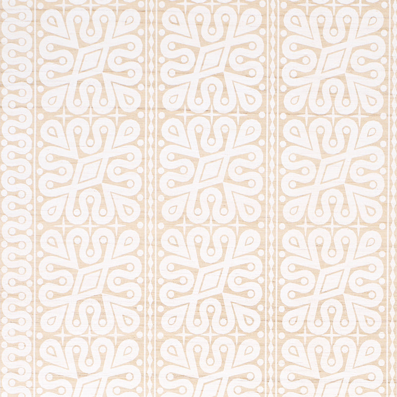 Schumacher BORNEO SILK WHITE Fabric | Atlanta Fabrics