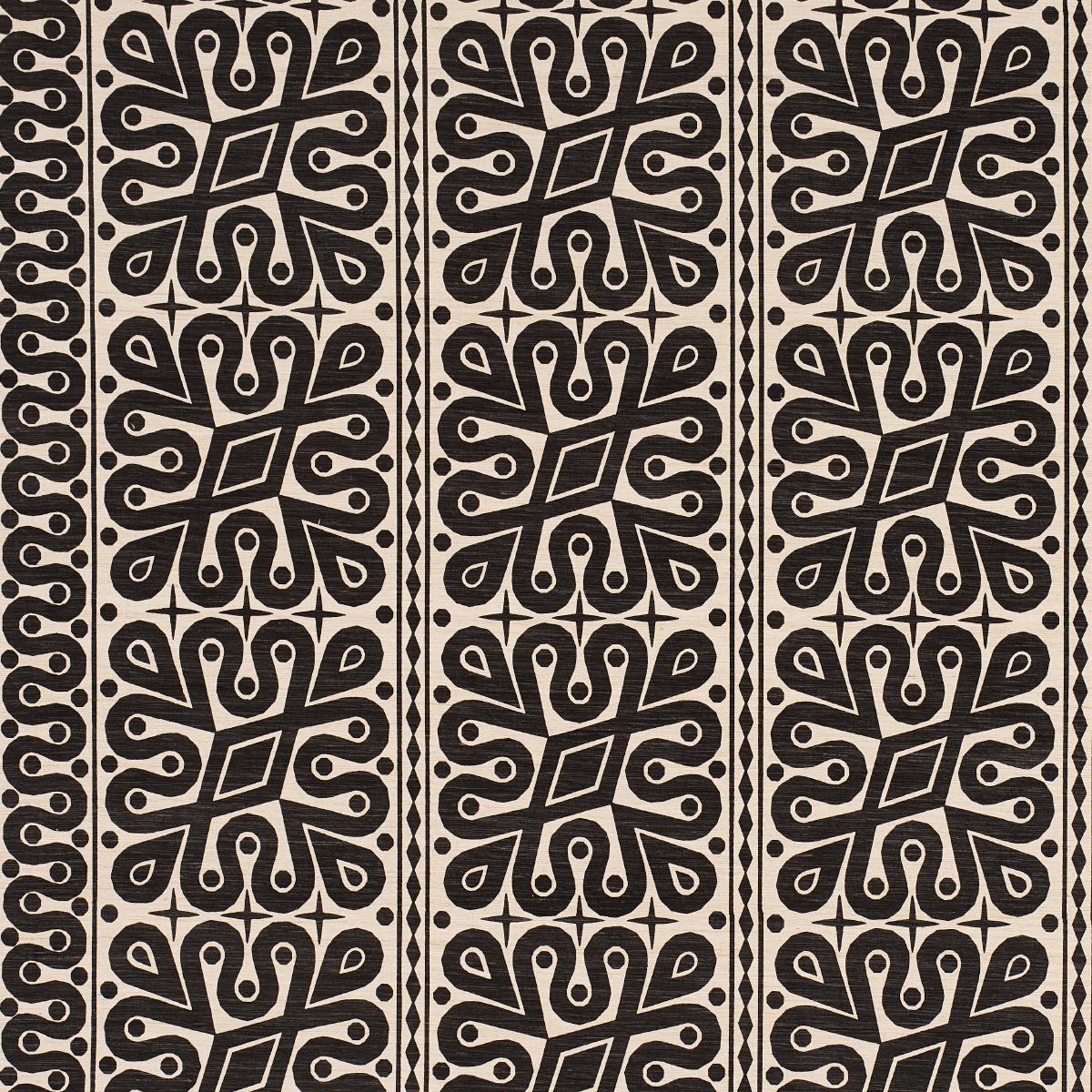SCHUMACHER BORNEO SILK BLACK FABRIC | Atlanta Fabrics