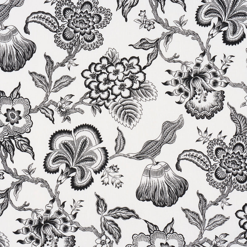 Schumacher HOTHOUSE FLOWERS SILHOUETTE BLACK & WHITE  | Atlanta Fabrics