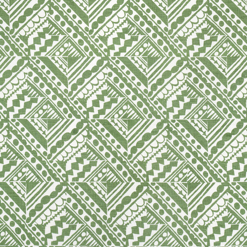 Schumacher TOPSY TURVY GREEN Fabric | Atlanta Fabrics