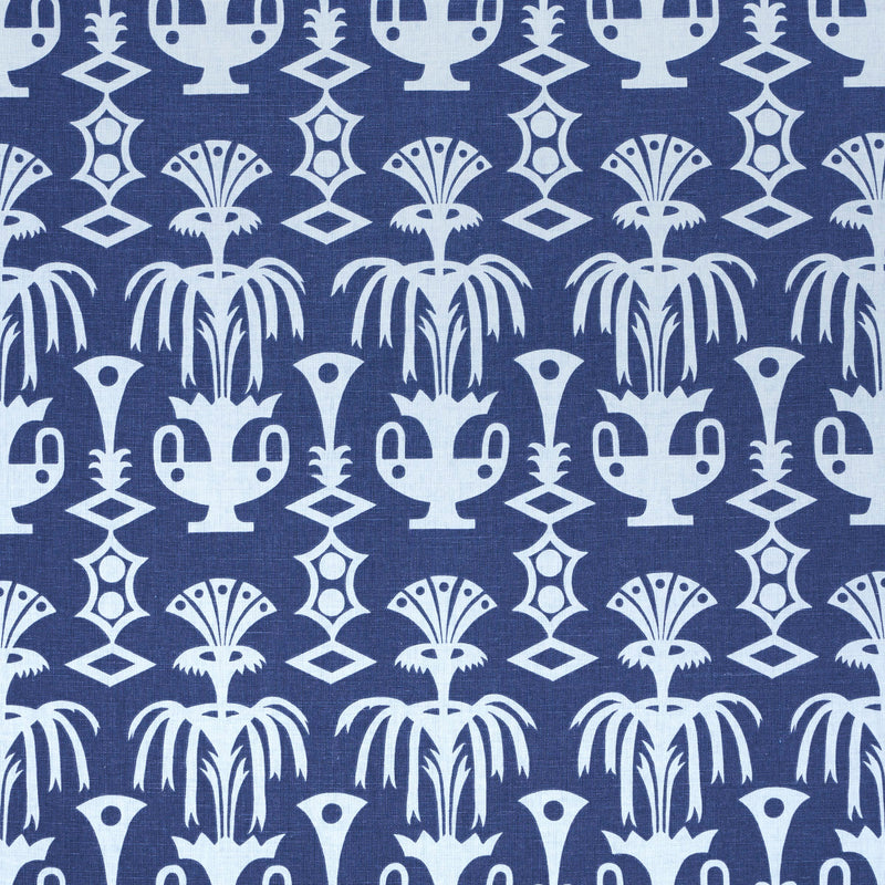 Schumacher FOUNTAIN GRASS BLUES  | Atlanta Fabrics