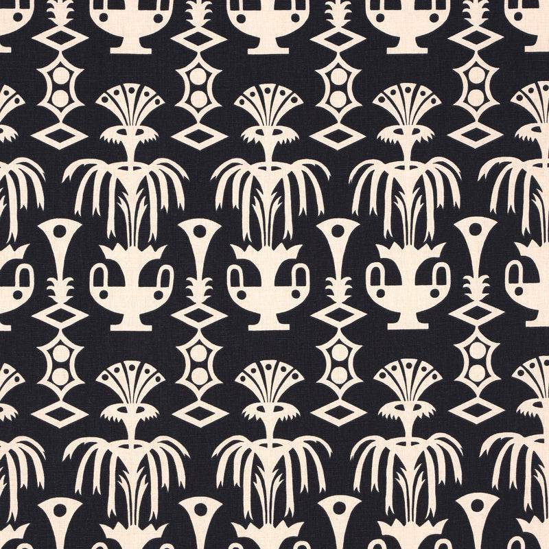 Schumacher FOUNTAIN GRASS BLACK  | Atlanta Fabrics