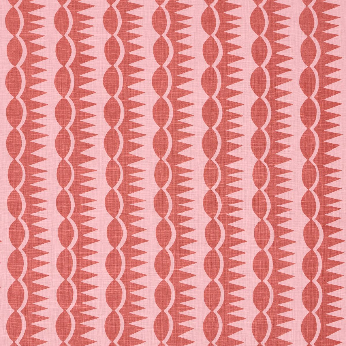 SCHUMACHER DAGGER STRIPE RED ON PINK FABRIC | Atlanta Fabrics